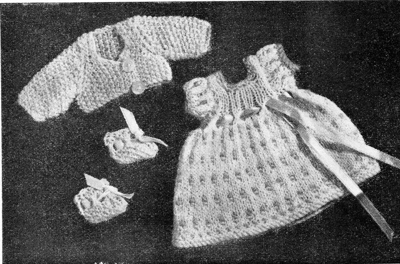 PDF Vintage Tiny Doll knitting 6 12 inch 16.5cm Collection 2 and 4-ply fingering 6 patterns lovely outfits Berenguer Rosebud baby doll #83