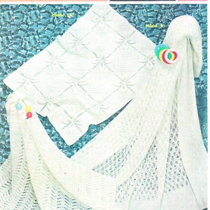 May include: A knitting pattern for a baby blanket with three different designs. The pattern is called "Sunshine Series" and is number 254. The pattern is for use with Sunshine Baby wool 4 ply or Baby-Nylon 4 ply and Sunshine Baby wool 3 ply or Baby-Nylon 3 ply.
