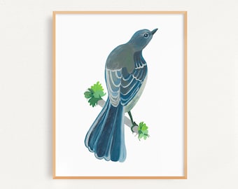Mockingbird Art Print: Bird Wall Art