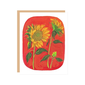 Sunflower Note Card Set: Blank Floral Cards, Kraft Envelopes