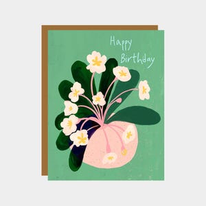 Alles Gute zum Geburtstag Blumen in Vase Grußkarte | Bunte Geburtstagskarte für Sie | Blumen Geburtstagskarte für Freund
