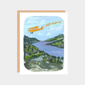 Carte simplement mariée | Carte de voeux d'avion de mariage