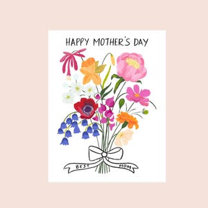 "Glückliche Blumen-Karte ""Muttertag"" |." Beste Mutter Karte | Muttertagskarte von Mann, Sohn, Tochter