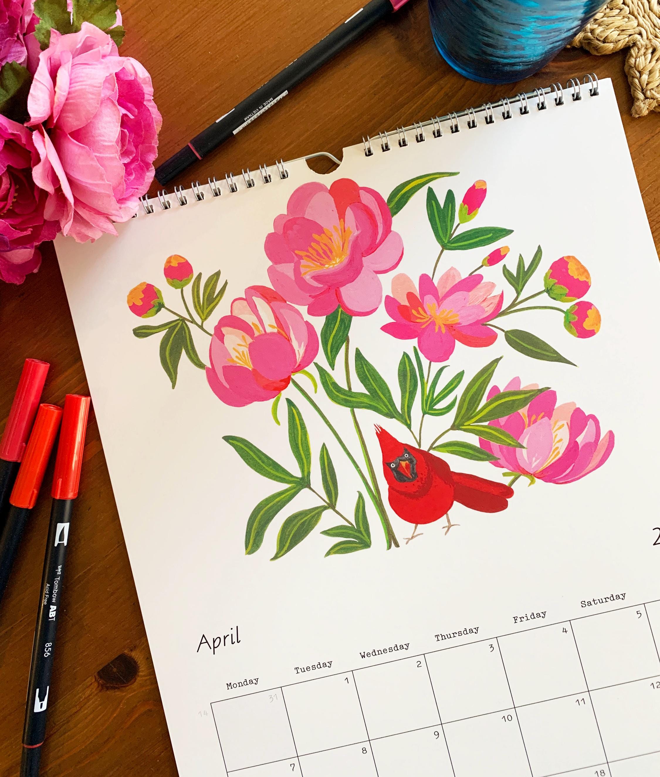2025 Bird Wall calendar | Birds and Blooms Monthly Calendar | 11X16.5" Wall calendar