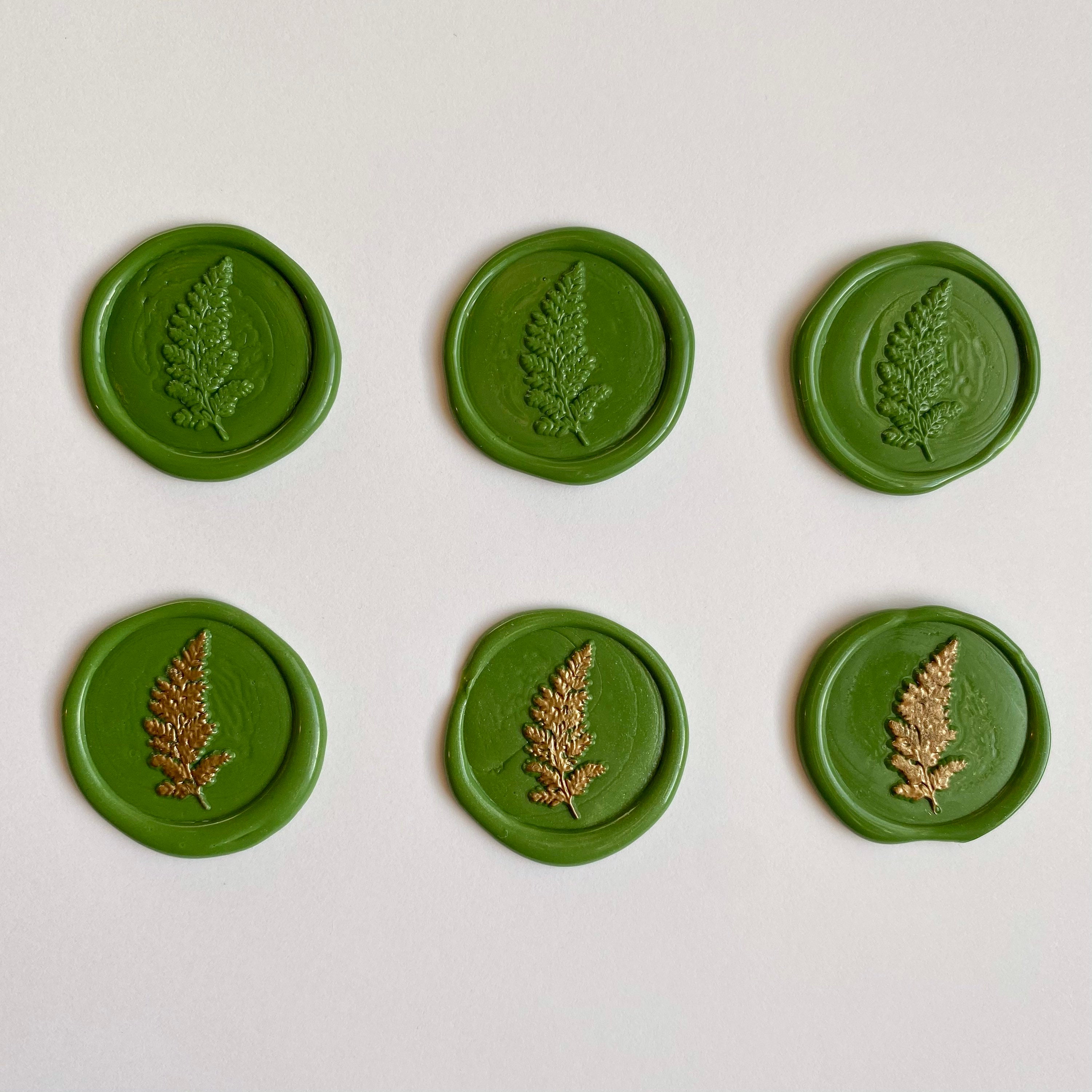 Wax Seals Green Leaf Wax Seals Handmade Green Leaf Wax Etsy