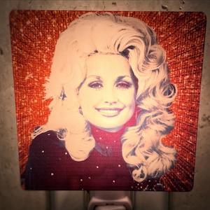 Veilleuse pour fan de Dolly Parton, cadeau de pendaison de crémaillère rétro, culture pop, musique country, décoration d'intérieur