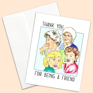 Golden Girls Grußkarte Shady Pines Beste Freundin Geschenk 80er Jahre Retro Geschenk Illustration Lustig Florida Bea Arthur Süß Dorothy Zbornak Thank You