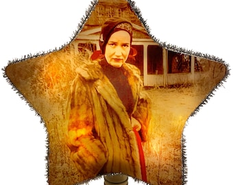 Little Edie Christmas Tree Topper Grey Gardens Light Star Photo Decoration Custom Ornament  Retro Lights Unique Gift Staunch Pop Culture