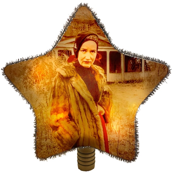 Little Edie Christmas Tree Topper Grey Gardens Light Star Photo Decoration Custom Ornament  Retro Lights Unique Gift Staunch Pop Culture