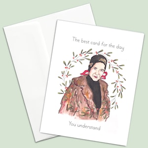 Little Edie Weihnachtskarte Illustration Hamptons New York Vintage American Retro Geschenk Gruß Graue Gärten Edith Bouiver Beale Staunch