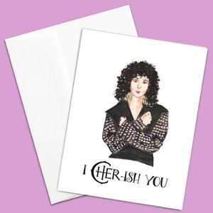 Cher carte de voeux Saint Valentin musique drôle humour cadeau amour illustration art BFF ami mignon gay LGBT des années 70, 80, 90