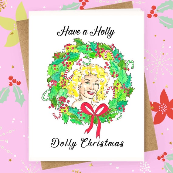 Dolly Parton Christmas Card Country Music Icon Funny Humour Etsy