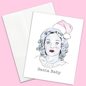 Carte de Noël Baby Jane Bette Davis Quoi qu’il soit arrivé à l’illustration Art classique Hollywood années 60 rétro années 60 vintage carte de vœux drôle