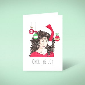 Cher Christmas Card Music Icon Funny Humour Gift Turn Back Time Illustration Art Friend Sonny Cute Gay Lgbtq 70s 80s 90s Pop Culture Retro