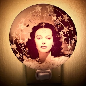 Hedy Lamarr Night Light Christmas Gift Retro Glam Hollywood Home Decor Art Female Inventor Vintage Wall Art Gift Australian Glamour