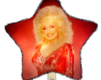 Dolly Christmas Tree Topper Light Up Star Photo Decoration Ornament Unique Gift Custom