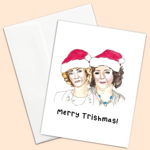 Cartão de Natal Barb e Star Vista Del Mar Engraçado Bonito Melhor Amigo Presente BFF Flórida Kristin Wiig Meninas Cultura Pop Arte Ilustração Saudação