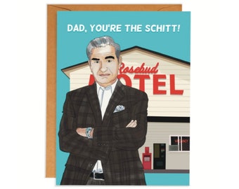 Funny Fathers Day Card / Schitts Creek / Johnny Rose / Moira Rose / Para papá / Cultura pop / Rosebud Motel