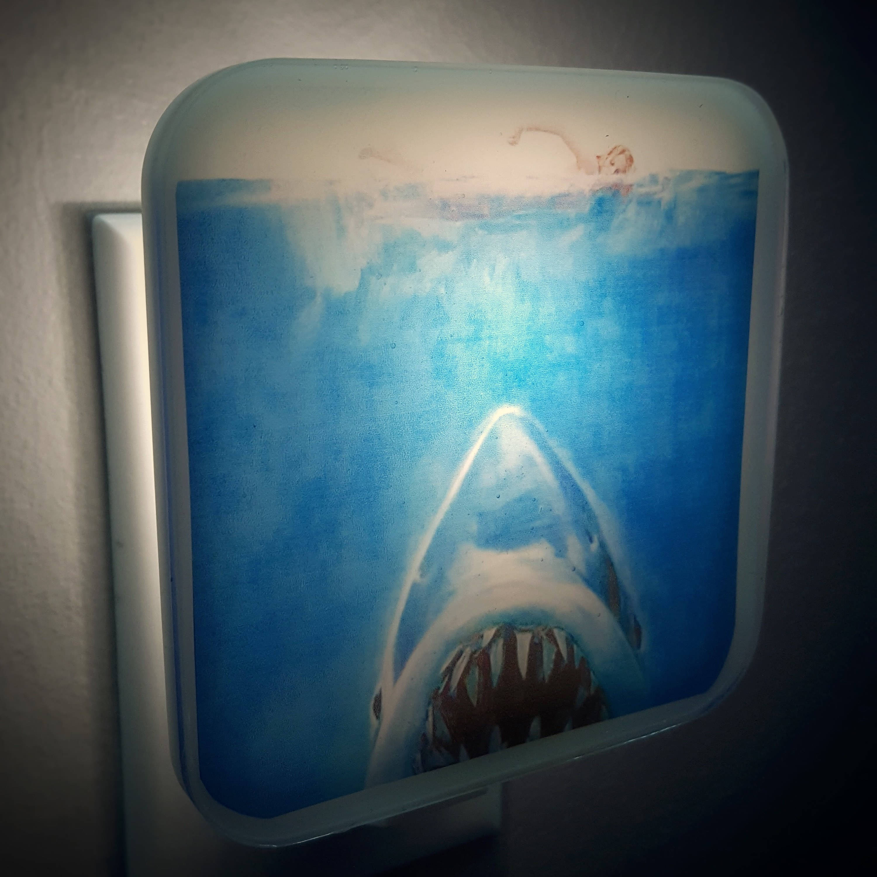 Jaws Night Light Retro Horror Decor Shark Week 70s Scary Movie Etsy