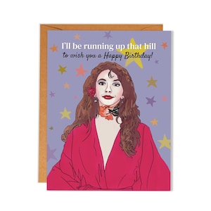Carte d'anniversaire de Kate Bush | Carte drôle | carte meme | Années 80 | Monter cette colline en courant | Choses étranges