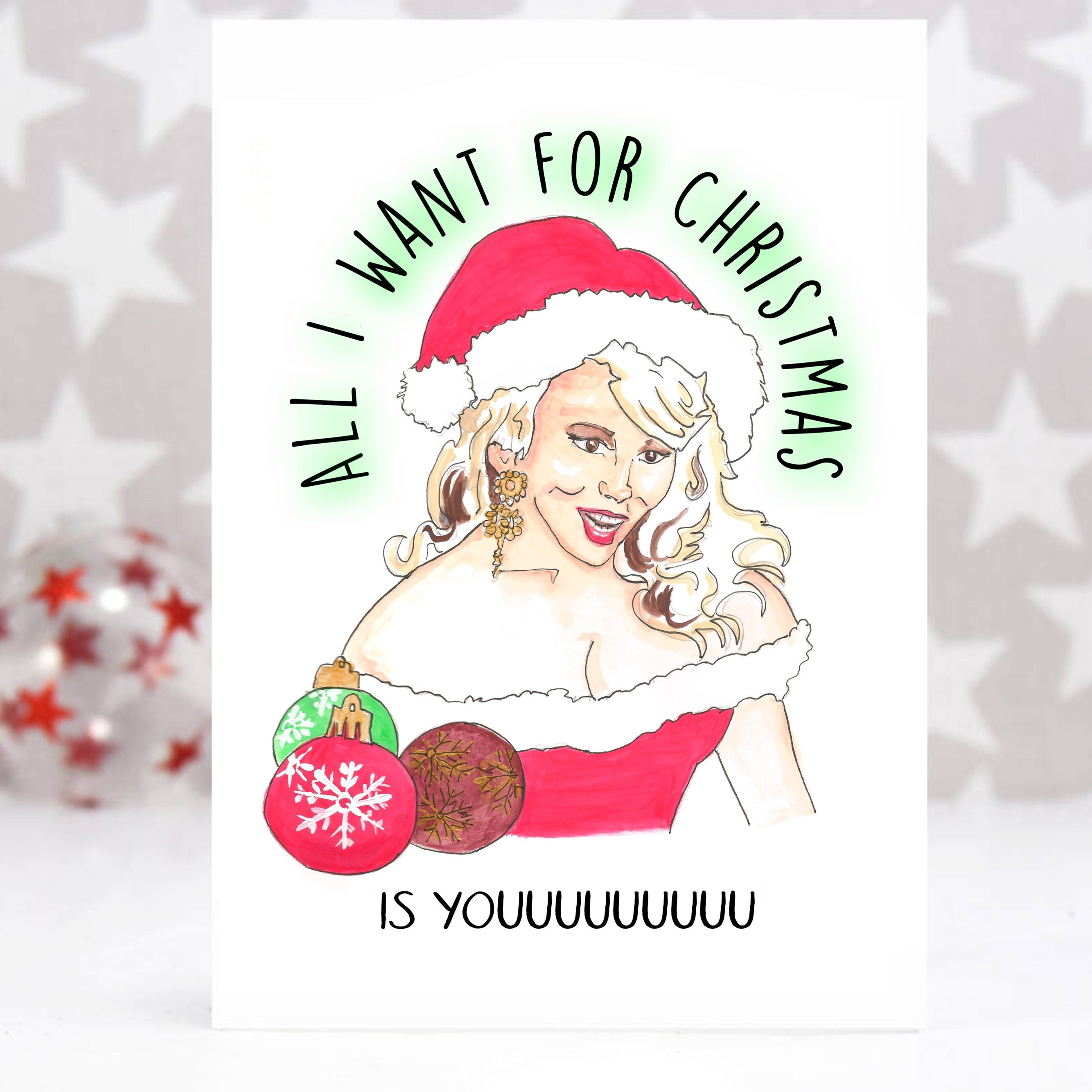 Mariah Carey Christmas Card Music Icon Illustration Art Funny | Etsy