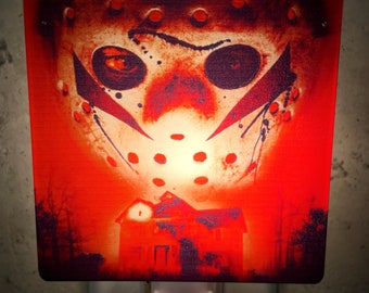 Jason Voorhees Night Light: Retro Horror Decor - Camp Crystal Lake