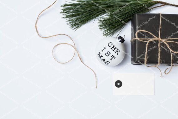 Free Christmas Flat Lay Minimal Scandinavian Christmas Gift Wrapping