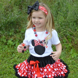 Minnie Mouse birthday outfit, Girls Birthday Outfit, Mouse Dress, Minnie Mouse Skirt