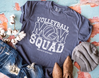 Volleyball Mom Squad Shirt: Distressed Graphic Tee