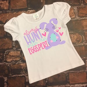 Baby Girl Easter Outfit: Egg Hunt Toddler Shirt image 1