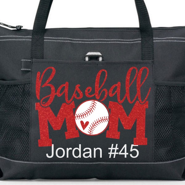 Baseball Mom Tote, Baseball Mom Gift, Custom Baseball Mom Tote, Gepersonaliseerde Baseball Mom Bag, Baseball Mom