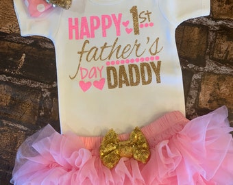My first Father's Day bodysuit, Newborn 1st Fathers Day Outfit, Infant first Fathers day gift, baby shower
