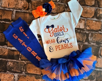 Florida Gators, Gators baby girl, Florida Gators bodysuit, infant girl gators outfit, Football Outfits