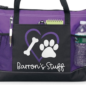 Pet Tote Bag, Dog Tote Bag with Zipper, Cotton Canvas Tote, Custom Dog Mom Gift, Custom Pet Bag Tote
