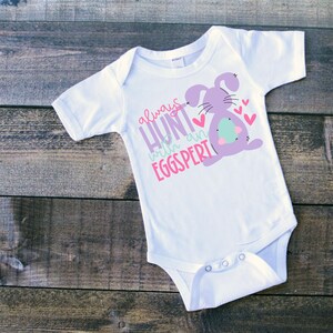 Baby Girl Easter Outfit: Egg Hunt Toddler Shirt image 3