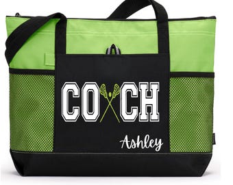 Personalized Lacrosse Coach Tote Bag – Custom Coach Canvas Bag, Lacrosse Coach Gift, Sports Tote, Team Coach Accessories