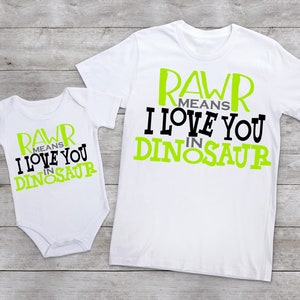Dinosaur Birthday Shirt: &quot;Rawr Means I Love You&quot; Dino Tee