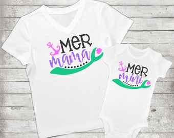 Mommy and Me, Mermaid Party, mother and daughter shirts, matching shirts, mermaid mom, mermaid shirts, mom of the birthday girl, mermaid