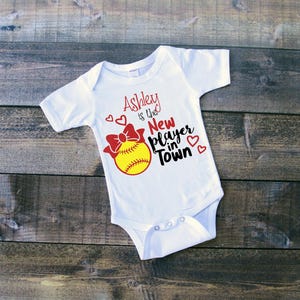 Girl softball baby outfit, Baby Girl Softball, Baseball outfit baby girl, 1st Baseball Season