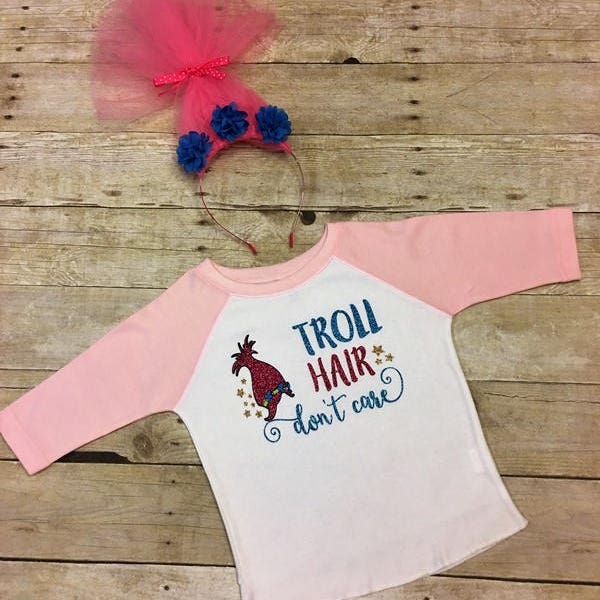 Troll Hair Don't Care, Troll Hair Shirt, Trolls Shirt, Trolls birthday outfit, Trolls Birthday Shirt, Trolls Birthday, Trolls party