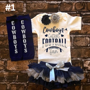 Cowboys cutest fan baby girl outfit, Cowboys baby shower, baby shower gift, new baby gift, Cowboys baby