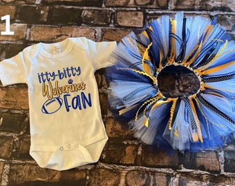 Michigan baby, Michigan Football Outfit, Girls Michigan Outfit, Football Outfits, College Football Outfits, Love Football,