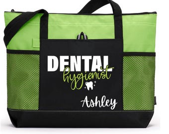 Dental Hygienist Tote Bag, Dental Student Tote Bag, Dentist Graduation Gift, Personalized Dental Hygienist, Dentist Work Bag,