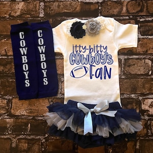 Cowboys fan baby girl outfit, football baby outfit, Cowboys baby, baby shower gift, new baby gift