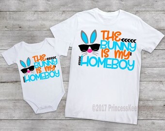 regalo de camisa de Pascua para niños para bodysuit niños pequeños niños jóvenes camisas de Pascua para la búsqueda de huevos el conejito es mi amigo