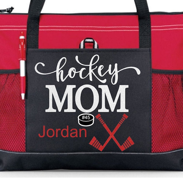 Hockey Mom Tote, Hockey Mom Gift, Custom Hockey Mom Tote, Gepersonaliseerde Hockey Mom Bag, Hockey Mom
