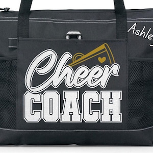 cheer coach tote bag, cheer coach gifts, canvas tote bag, personalized tote