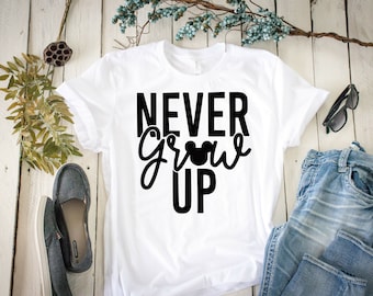 Camisetas Disney - Camisetas Familiares Disney - Camisetas con Frases Disney - Camisetas Disney para mujer - Camiseta Disney World - Camiseta Disney - Nunca Crezcas