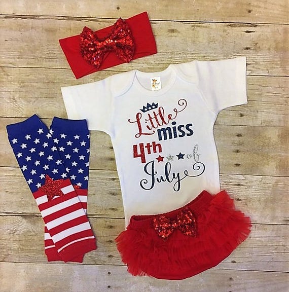 Baby Girl 4th Of July Outfit - Sleeveless USA Tulle Romper & Headband Set