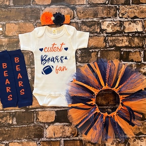 Baby girl Football Outfit, Cutest Chicago Bears Fan Outfit, Chicago Bears Baby, Chicago Bears Girl, Bears Tutu Outfit, Go Bears